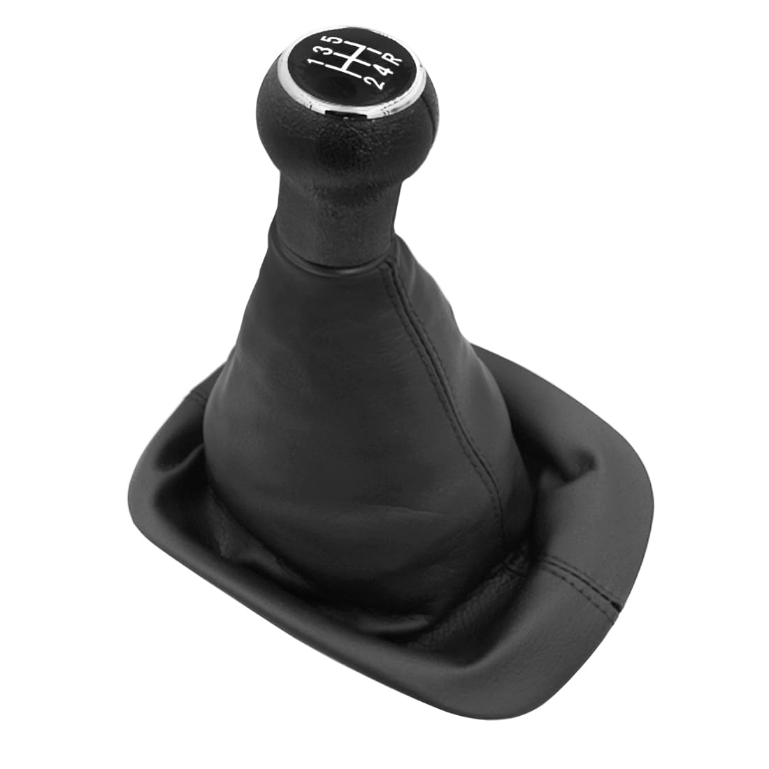 Toowgm Black 5 Speed Gear Shift Knob Gaitor Boot Pu Leather For Vw Passat B5 Bora