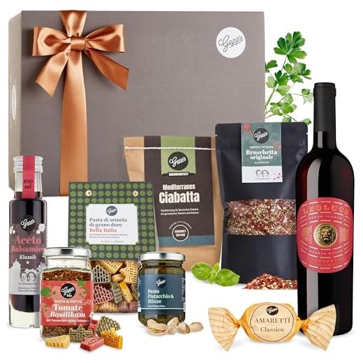 Gepp’s Feinkost Italienreise I Edle Geschenkbox mit italienischem Rotwein (750 ml), Trüffel-Olivenöl und vielem mehr I Hochwertiges Geschenk zu Weihnachten für Männer & Frauen (A0072)