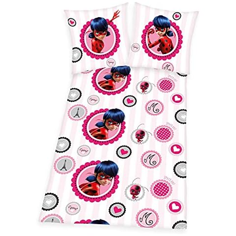 rainbowFUN.de Ladybug Kuschel-Bettwäsche-Set 135x200+80x80 Feinbiber Wendekissen Herding Cover