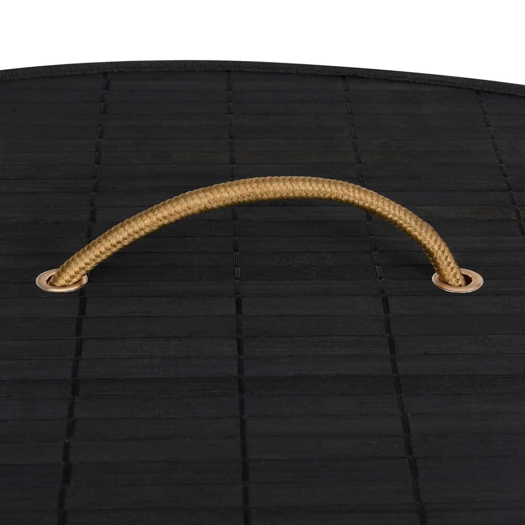Generico Cesto Portabiancheria Angolare in bambù Nero 60 L,Nero,1.6kg,320762