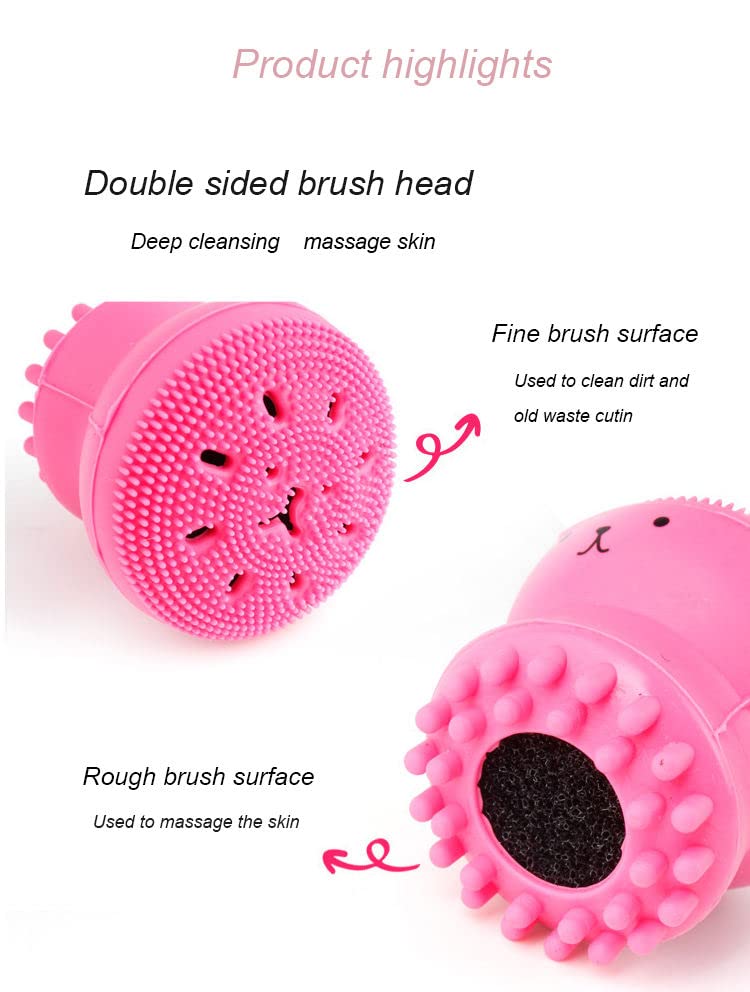 Giffy® Massage Brush Silicone Face Scrubber Exfoliator Soft Cute Octopus Facial Cleansing Brush 3