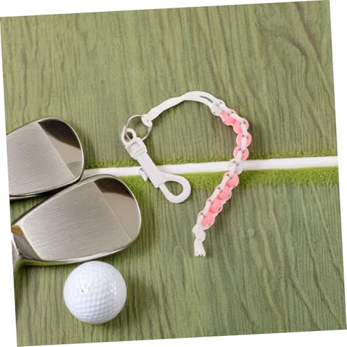 Contador manual de golpes de golf con cuentas y pulsera rosa miniatura 5