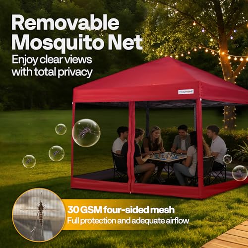 Image of VIVOHOME 10x10ft Outdoor Screen Tent with Mosquito Netting
