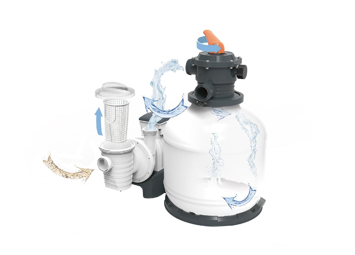 Bestway 58486 - Depuradora de Arena 11.355 l/h Conexión 38 mm, Multicolor
