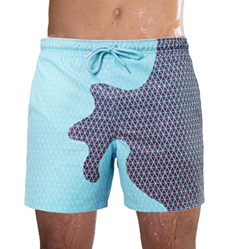 Shorts de baño para Hombres Que cambian de Color, Traje de baño Deportivo de Verano Respirable Secado rápido Bañador de Surf Pantalones Cortos de natación