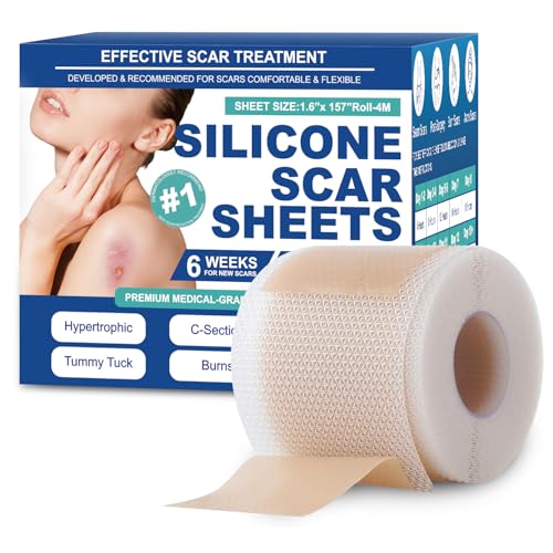 Silicone Scar Sheets,Silicone Scar Tape(1.6"x 158" Roll-4 meters),Silicone Scar Sheets