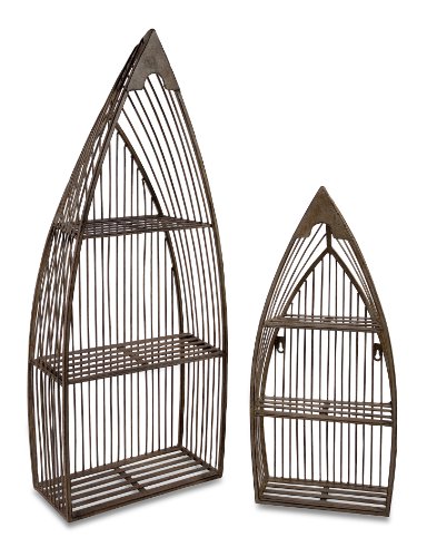 23.5-33"h Open Metal Vertical Boat Shaped Shelf - Set of 2