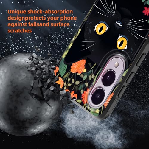 GFEWYTJYJ for Galaxy S25 Edge Case,[10 FT Military Grade Drop Protection] Non-Slip Heavy Duty Shockproof Phone Case for Samsung Galaxy S25 Edge 2025,Cute Black Cats - image 2