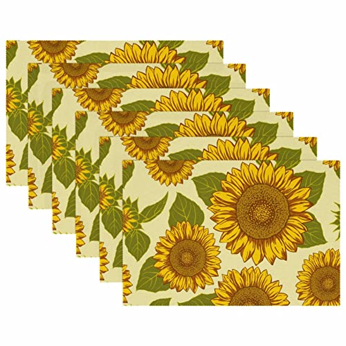 Set de table hélianthus jaune de qualité supérieure pour valoriser votre vaisselle