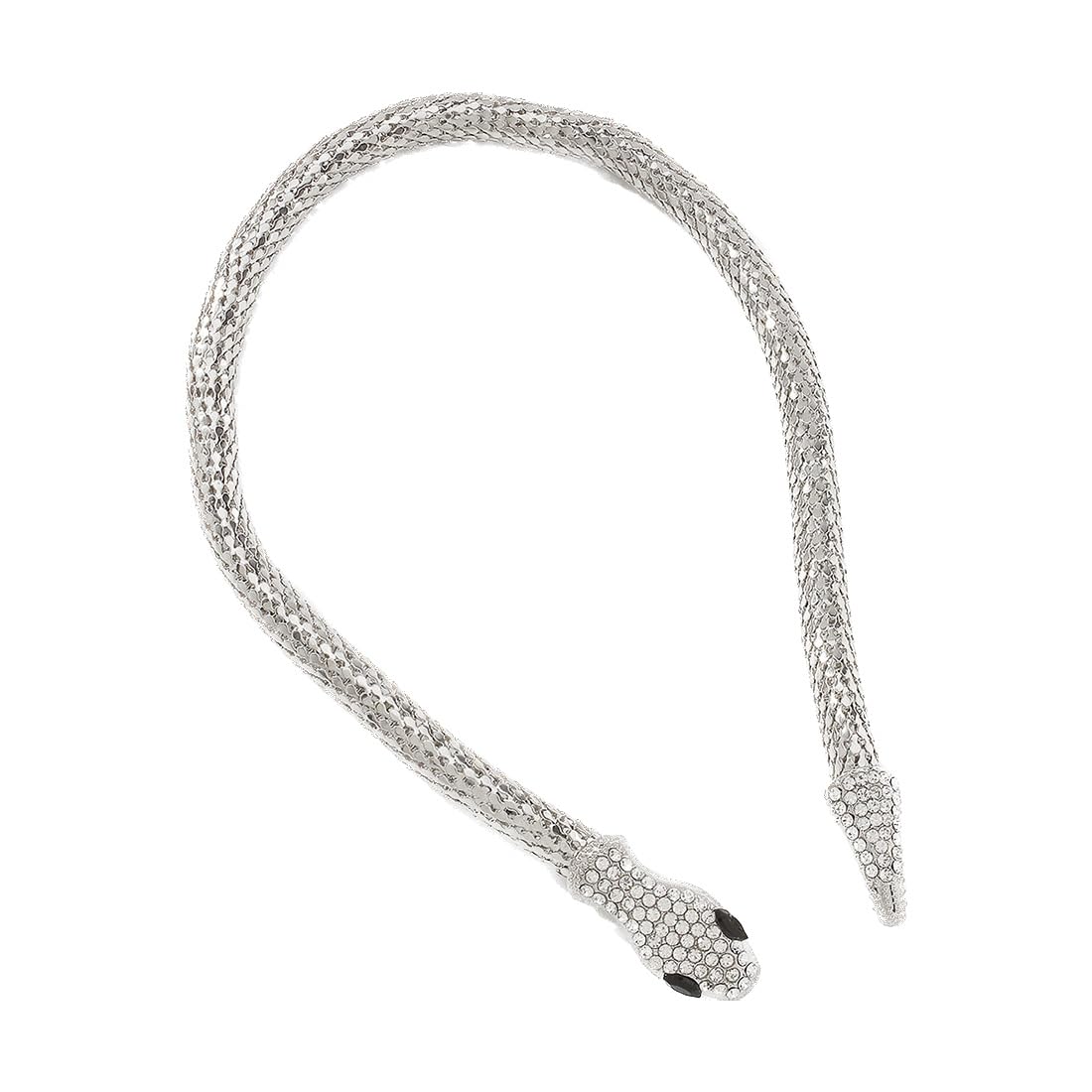 COLLANA A SERPENTE REGOLABILE PER DONNA - GIROCOLLO A FORMA DI SERPENTE CURVO IN METALLO, ACCESSORIO PER FESTE HALLOWEEN E COSTUMI