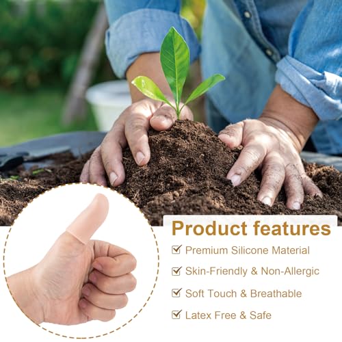 Mxxipp 10pcs Gel Finger Cots, Soft Flexible Finger Cap Covers, Thumb Support Protector for Hands Cracking, Eczema Skin, Trigger Finger Arthritis Pain Relief