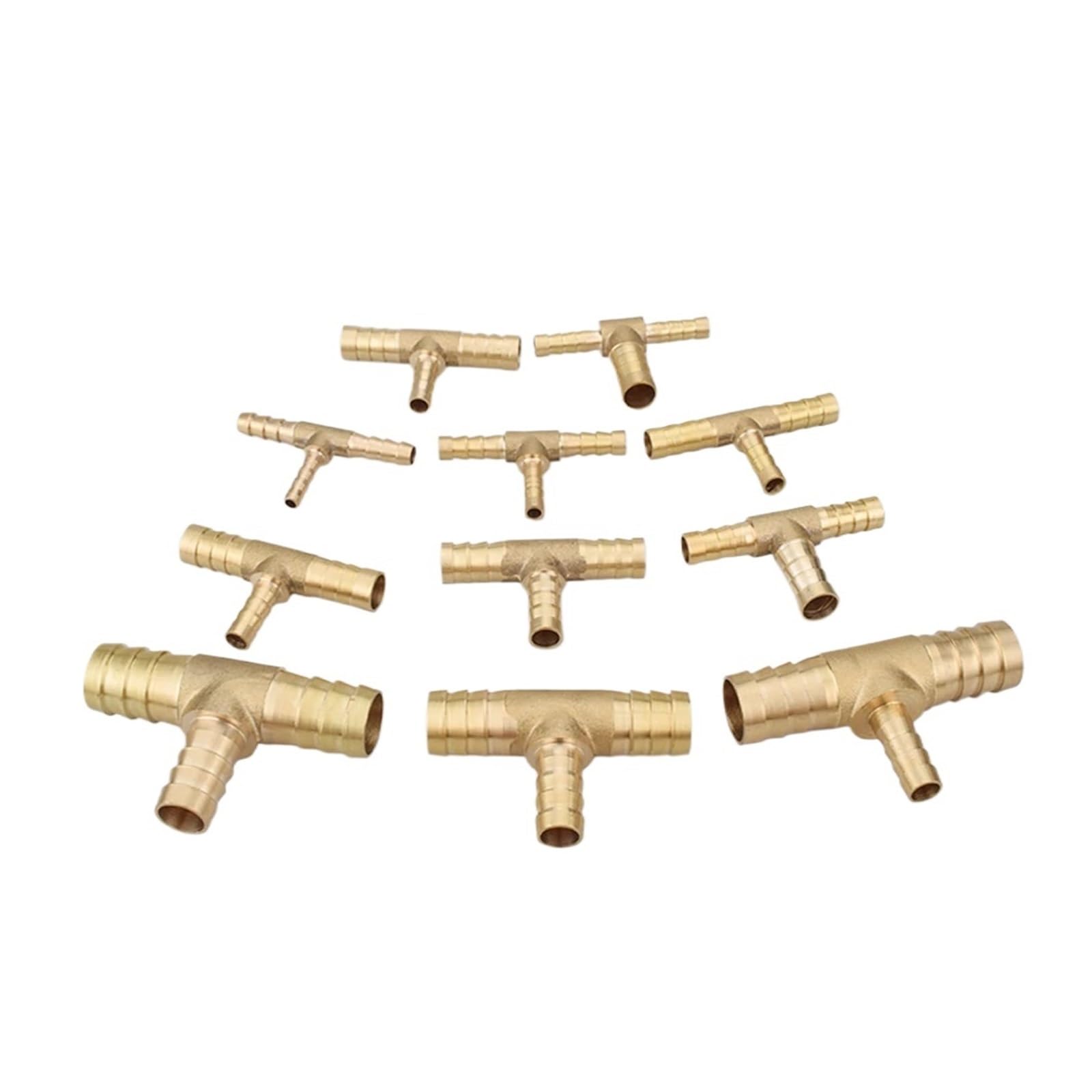 Revive Furniture 4 5 6 8 10 12 14 16 19 mm Równy redukcyjny wąż trójnikowy 3-drożny mosiężny łącznik rurowy łącznik rozdzielający adapter woda gaz olej(19-19-19MM_5 PCS)