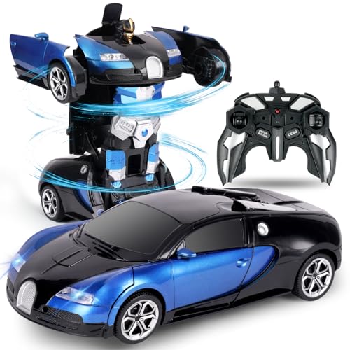 🎮 【Rotazione a 360°】Questa macchina RC ha ruote lisce e può ruotare di 360° molto velocemente nei robot e nelle auto. Con un sistema di trasmissione radio indipendente a 2,4 GHz, puoi godere di una connessione del segnale stabile e controllare l'auto da remoto, consentendo a più persone di partecipare alla gara