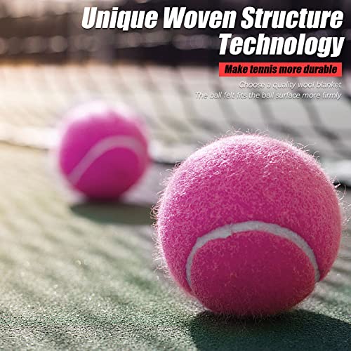 Image of GKK 27 Pack Tennis Balls,Training Tennis Ball Pressure-Less Practising Bulk Tennis Balls for Youth /Beginners /Pet Dogs High Altitude Playing Balls (Pink)