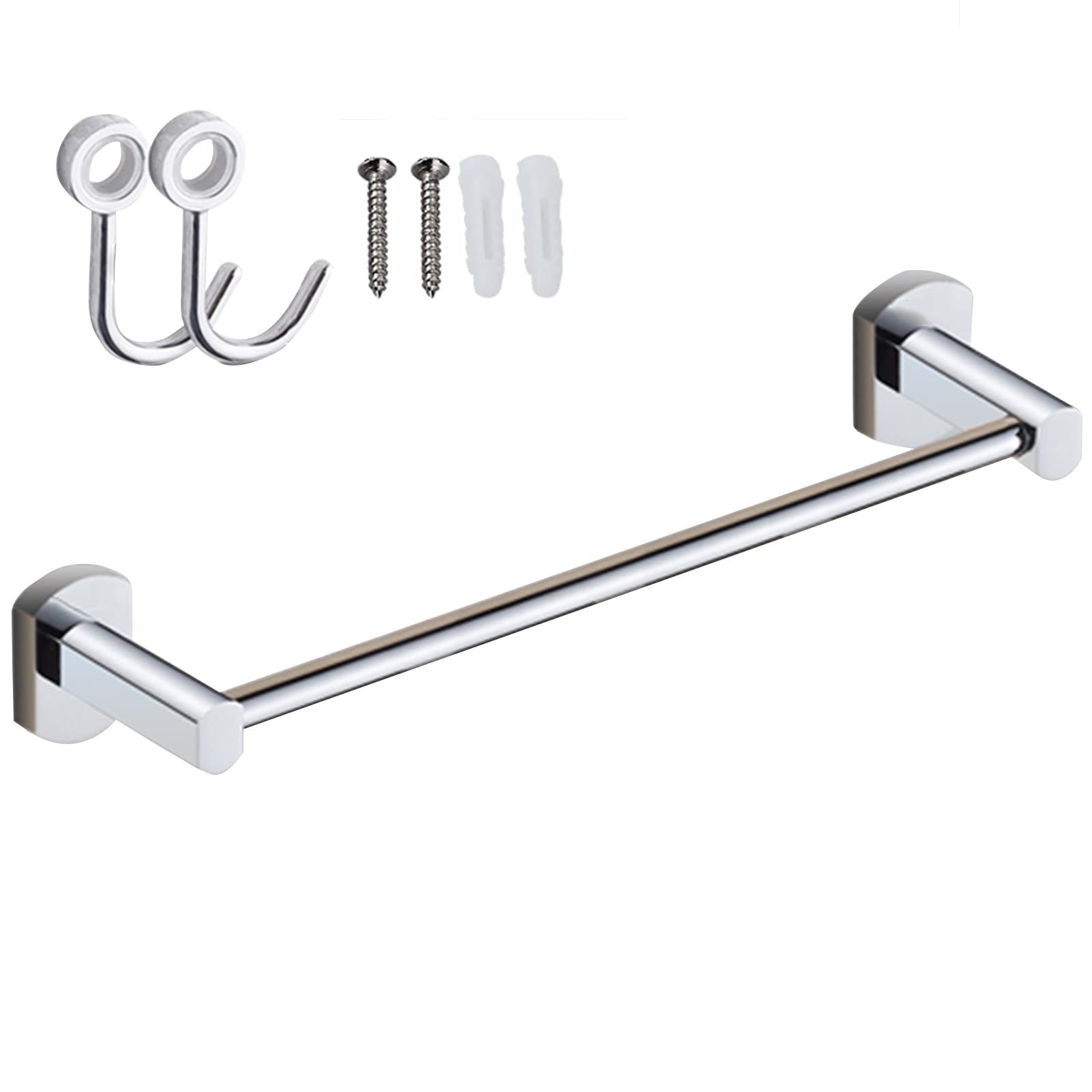Portasciugamani Singolo da 30 cm-80 cm,Installazione Forata,Montaggio a Parete,Tutto in Rame,con Doppi Ganci,Accessorio Hardware da Cucina per Il Bagno (Dimensioni:80 cm)