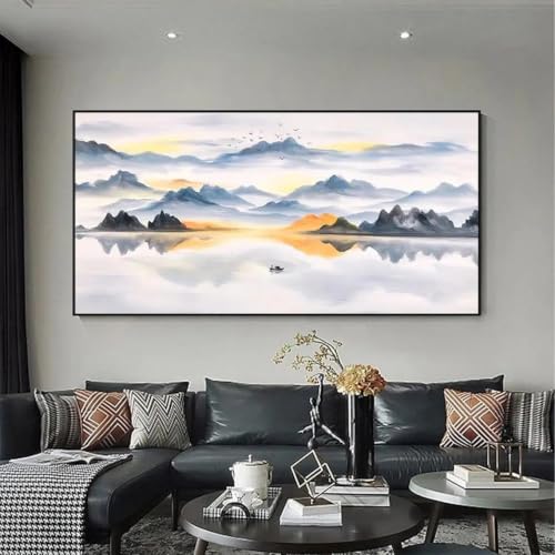 Impression abstraite sur toile paysage de montagne évasion sérénité