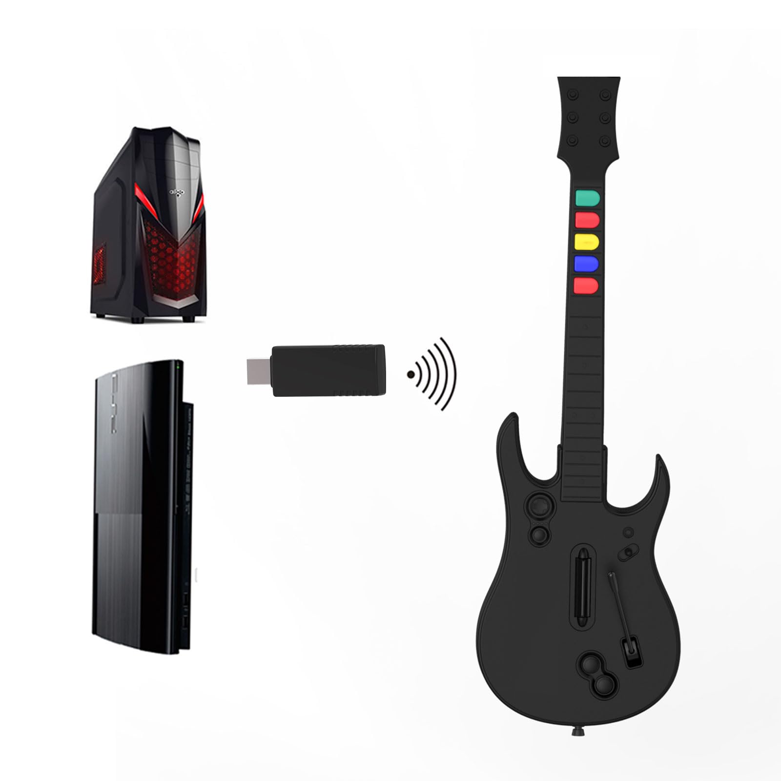 Amazon.co.jp: NBCP 2.4G ワイヤレス ギター ヒーロー コントローラー