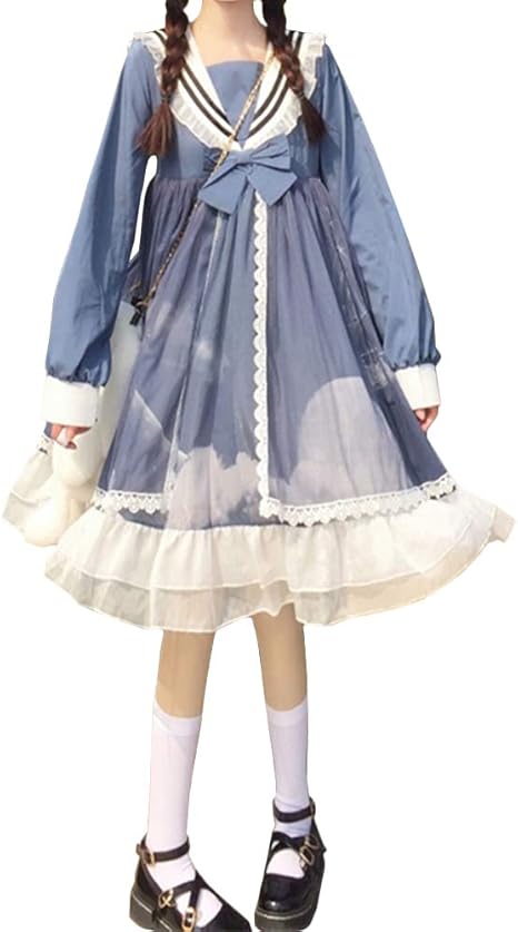 Amazon ワンピース ロリータ 長袖 セーラー服 ロリータ服 ゴスロリ 森ガール 女の子 姫 ドレス ゆめかわいい 雲 リボン フリル チュール コスプレ 衣装 学園祭 文化祭 イベント 写真撮影 ステージ衣装 黒 青 ブルー M コスプレ 仮装 通販 Amazon ワンピース ロリータ 長袖 セーラー服 ロリータ服 ゴスロリ 森ガール 女の子 姫 ドレス ゆめかわいい 雲 リボン フリル チュール コスプレ 衣装 学園祭 文化祭 イベント 写真撮影 ステージ衣装 黒 青 ブルー M コスプレ 仮装 通販