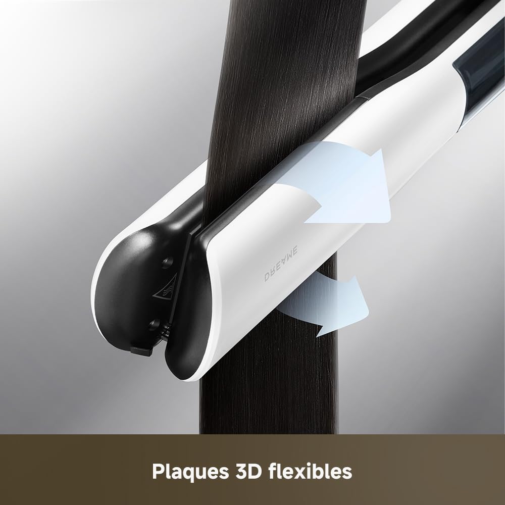 DREAME AuraSteam Straight, Lisseur vapeur à double rangée | Lissage et boucles, plaques larges 3D, réservoir amovible de 20 ml et 5 températures jusqu’à 220 °C