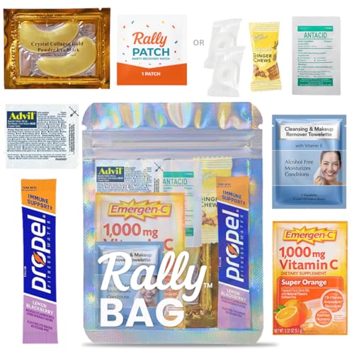 Hangover Kit (1 Pack) Pre-Filled Party Favor for Bachelorette Party Favors & Weddings – Party Recovery Bag, Bulk Hangover Favors for Girls Trips, Wedding Parties & 21st Birthdays | Rally Bag
