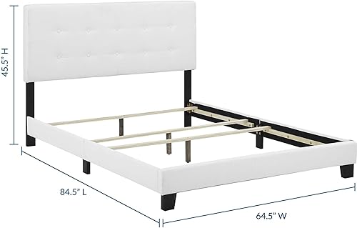 Miniatura 59 de Modway MOD-6000-WHI Amira - Cama tapizada de tela, color blanco Celeste,Blanco,Beige,Gris,verde azulado