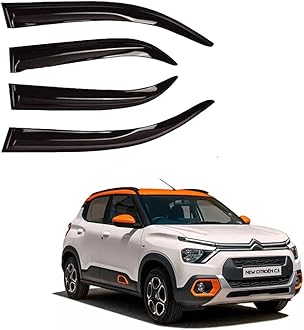 Premium Non-Breakable Car Window Door Visor/Rain Guard/Wind Deflector Compatible for (Citroen c3)