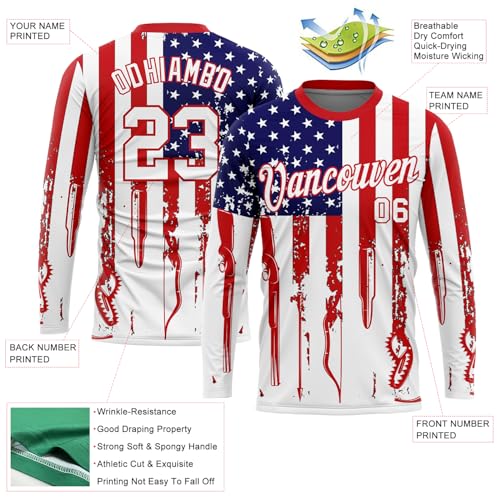 Custom Hunting Long Sleeve T-Shirt Fishing Jersey Men Women Youth Personalized Name Number Graphic Tee Shirt XS-5XL miniatura 2