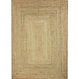 Thedecofactory Tapis en Jute tressé Naturel Artisanal 120x170   Style bohème