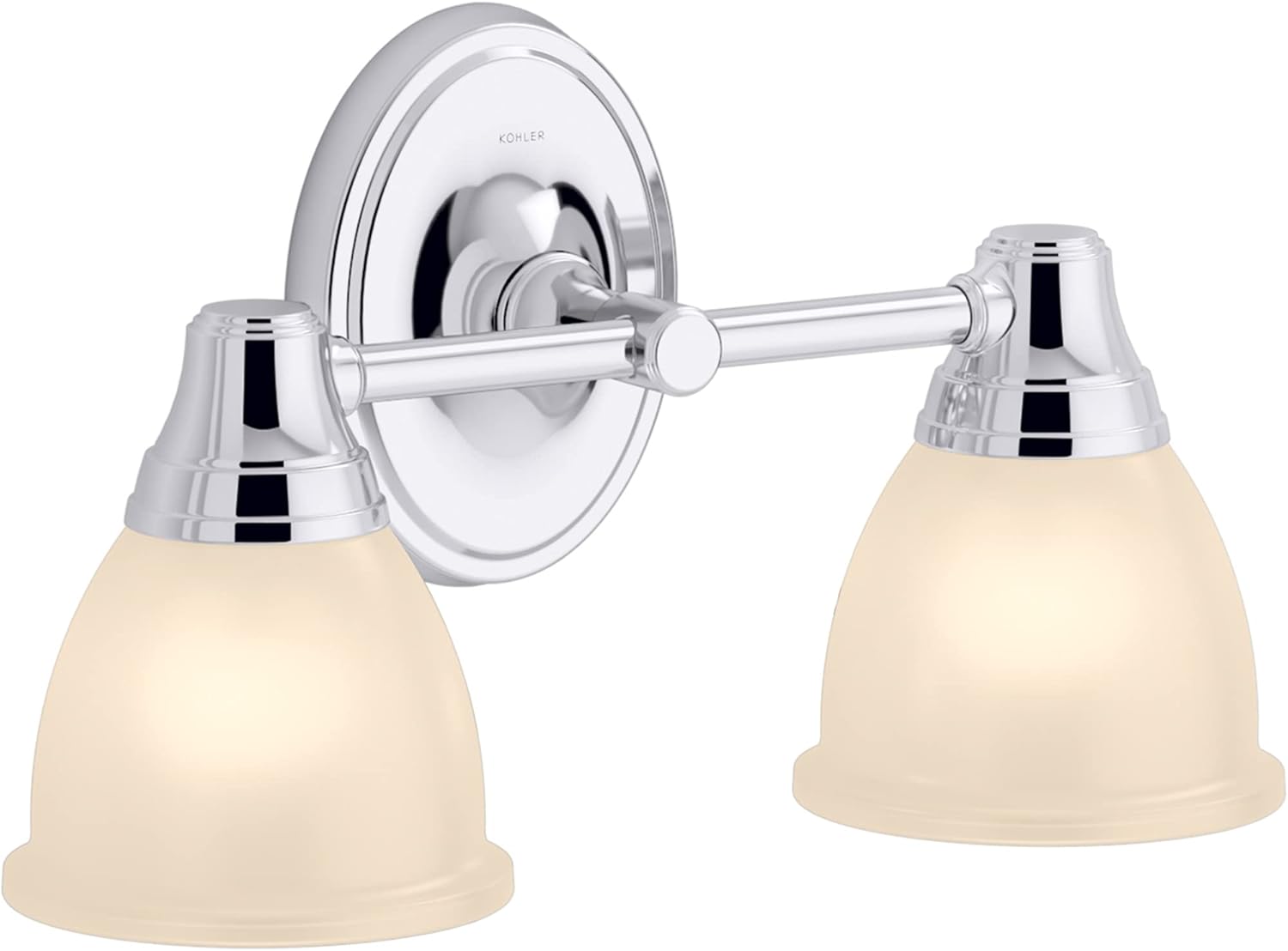 KOHLER Forte Bathroom Vanity Light Fixture, Wall Sconce Lighting, Position Facing Up or Down, UL Listed, 2 Light, Polished Chrome