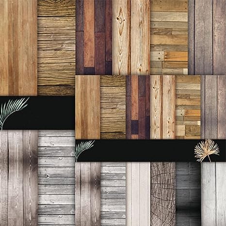 48 Blätter Scrapbook Papier 30x30 cm Single-Sided Dekoratives Craft Papier, Holz Texturen Muster Bastelpapier Decoupage Papier Block für DIY Herstellung Scrapbook Fotoalbum Dekoration