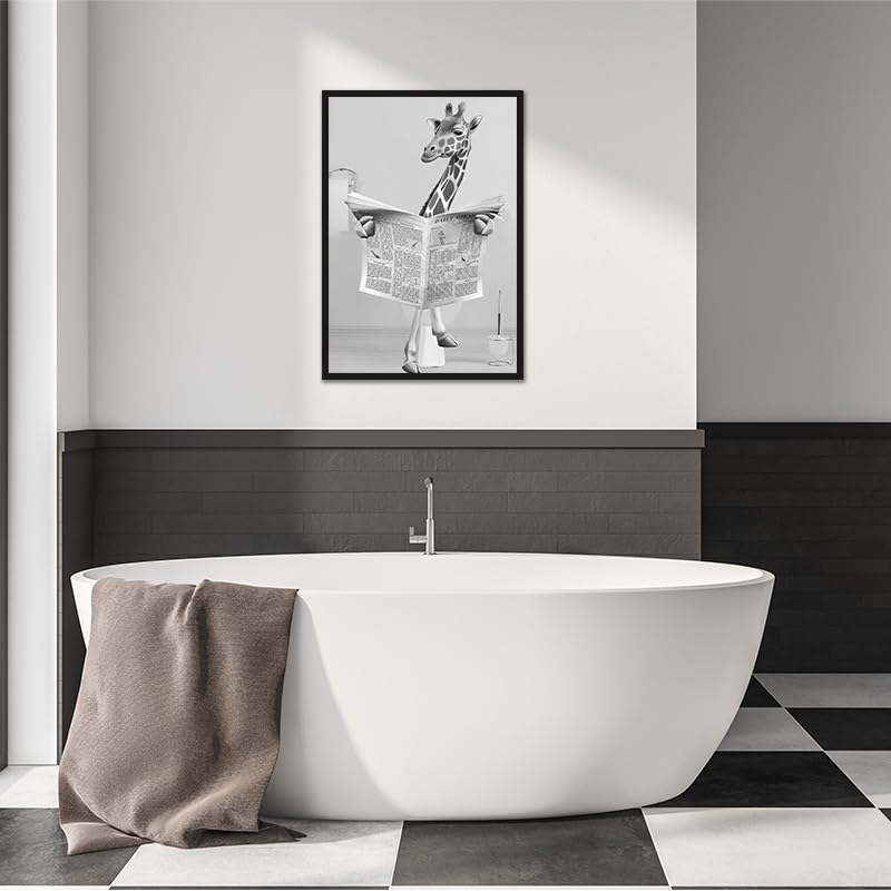 High Ground Cow Bathroom Decoration Pictures, Modern Black and White Animal Bathroom Wall Decoration Poster - Image 4