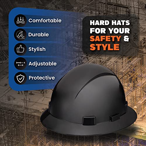 Full Brim Osha Construction Hard Hat Work Approved Safety Helmet, Solid Black Hard Hats, Cascos De Construccion Hardhat For Men And Women, Hard Hat By Acerpal #TOP1
