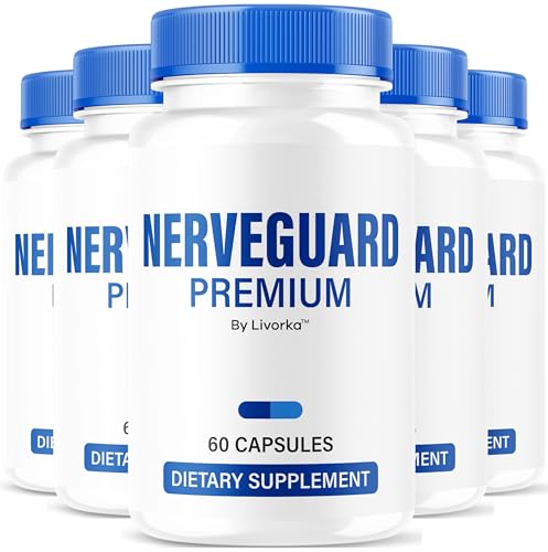 (5 Pack) NerveGuard Premium - Original Nerve Guard Premium Pills Advanced Formula All Natural Supplement Support, NerveGuard Capsules Vitamins Advanced Health & Wellness, 300 Capsules for 5 Months