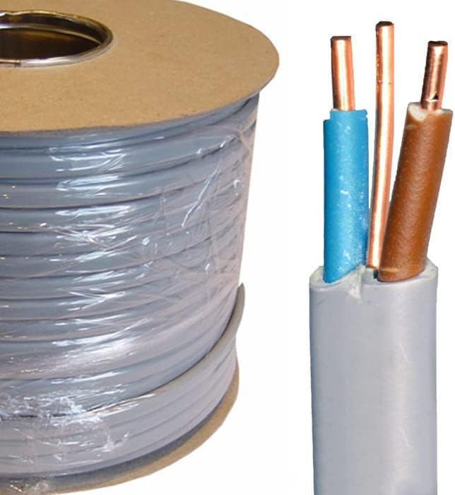 2.5mm Twin and Earth Flat Grey 6242Y Cable Wire T&E PVC Lighting Electric Cable (25 meters)