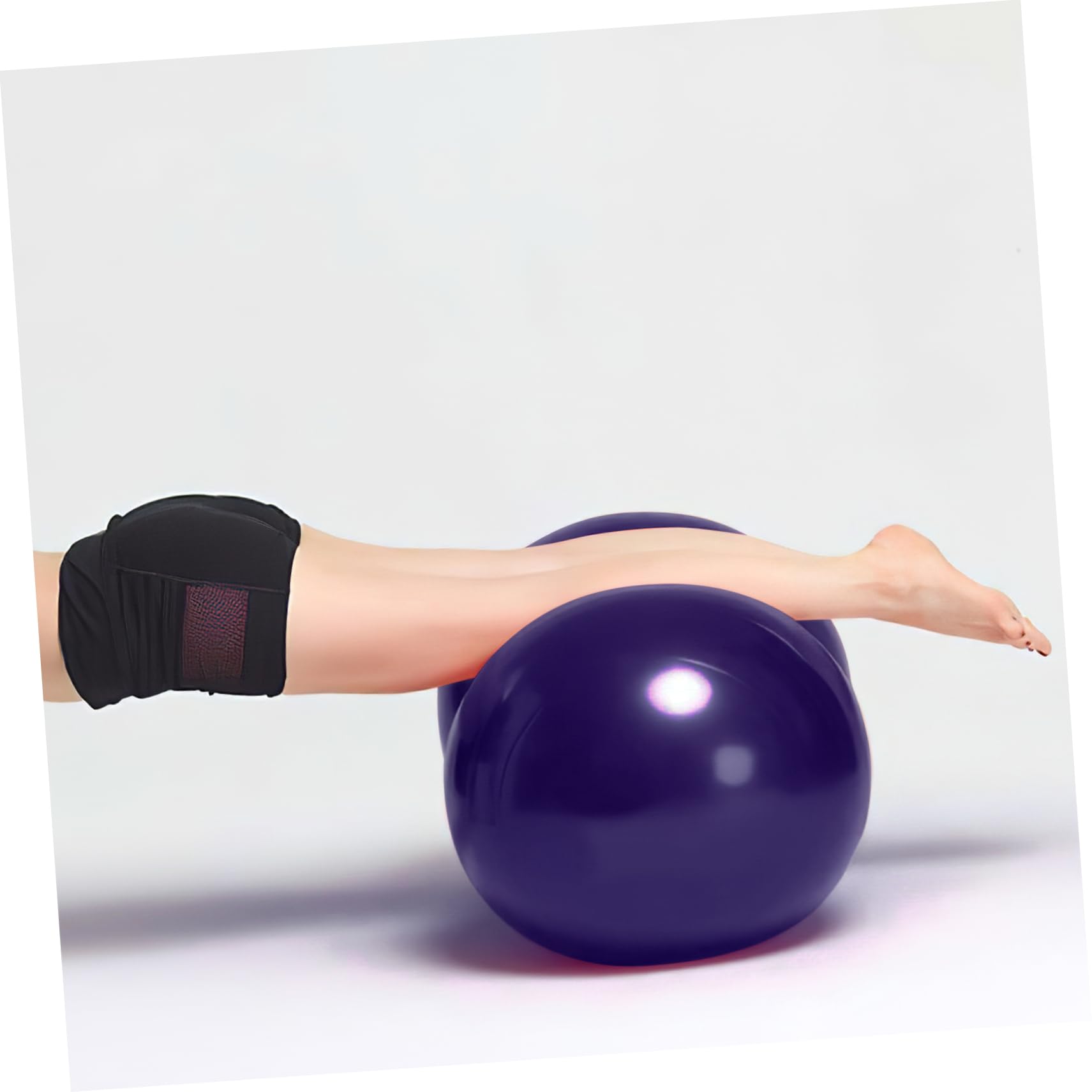 INOOMP Lila PVC Erdnuss Gymnastikball 45x70cm mit Luftpumpe Glatte Oberfläche Tragbar für Yoga und Massage