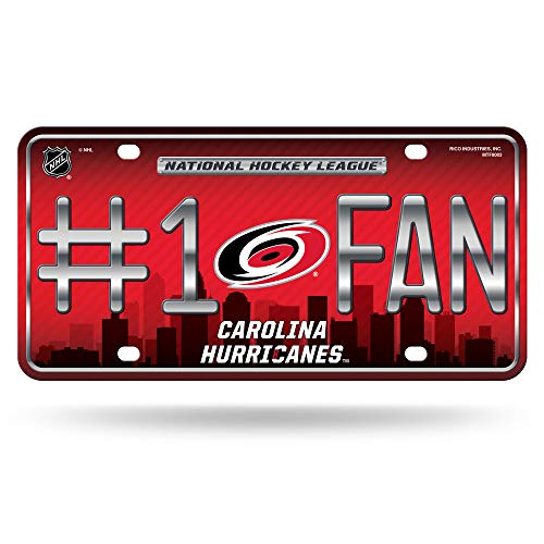 Rico Industries NHL Carolina Hurricanes #1 Fan Metal License Plate Tag