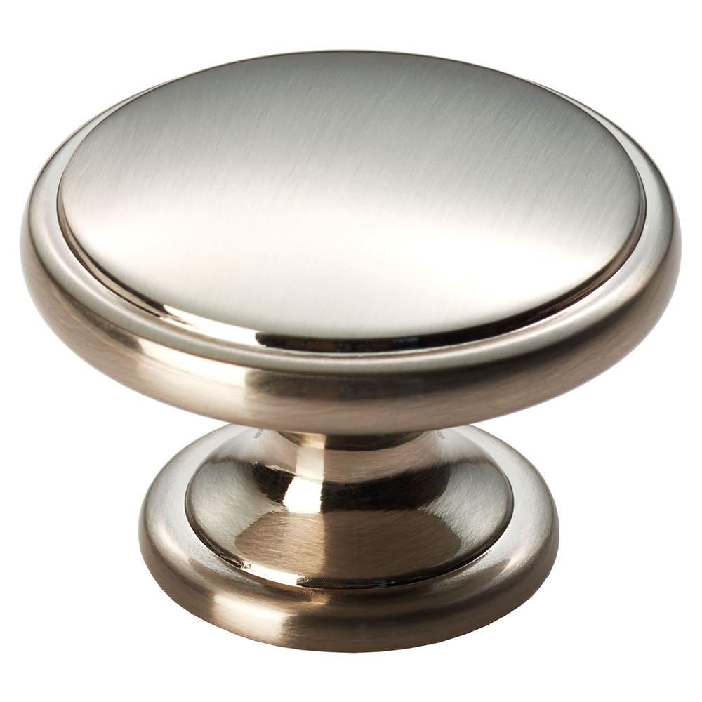 KOOPLES HARDWARE Oxford Knob Solid Brushed Stainless Steel – Classic Round Cabinet Drawer Knob for Kitchens & Furniture (Satin Nickel, 38mm) — image 1