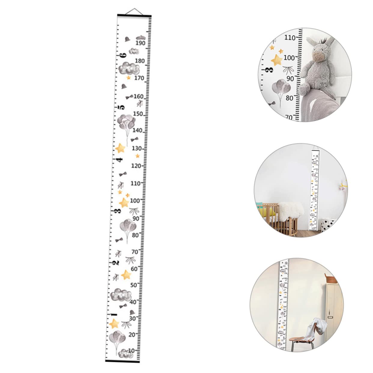 IWOWHERO Mounted Growth Ruler for Kids Wall Height Chart Kids Height Measurement for Wall