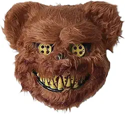 Mascara Festa Halloween Urso Terror Marrom Assustador