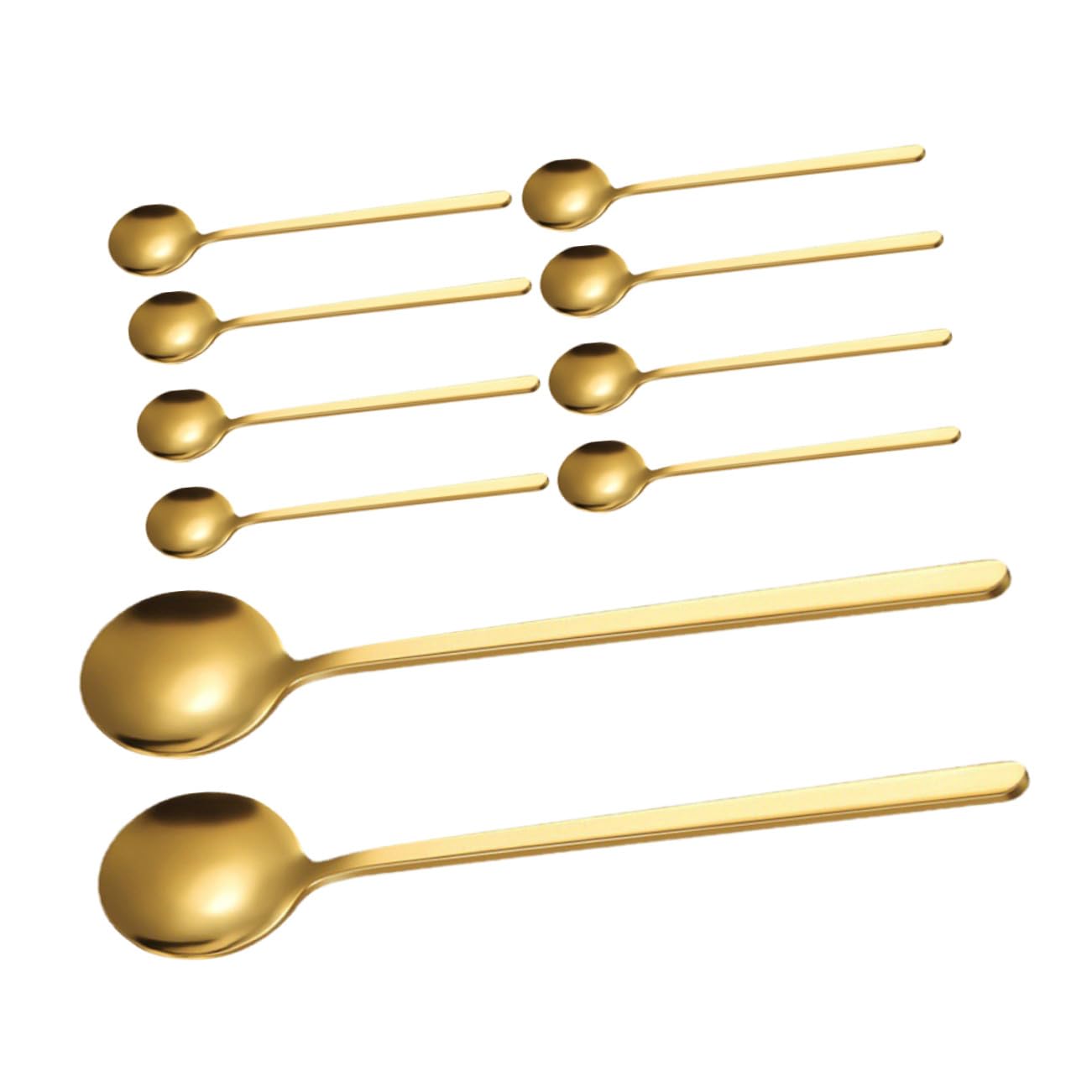 PRETYZOOM 30 Schöpfkelle aus Edelstahl dekorative Dessertlöffel Rührlöffel zum Kochen Löffel aus Metall Cafélöffel rostfreie Stahllöffel Joghurtlöffel Rostfreier Stahl Golden