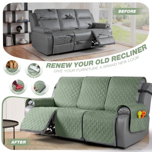 Image of TAOCOCO 100% Waterproof Recliner Sofa Covers Reversible, Sage Green