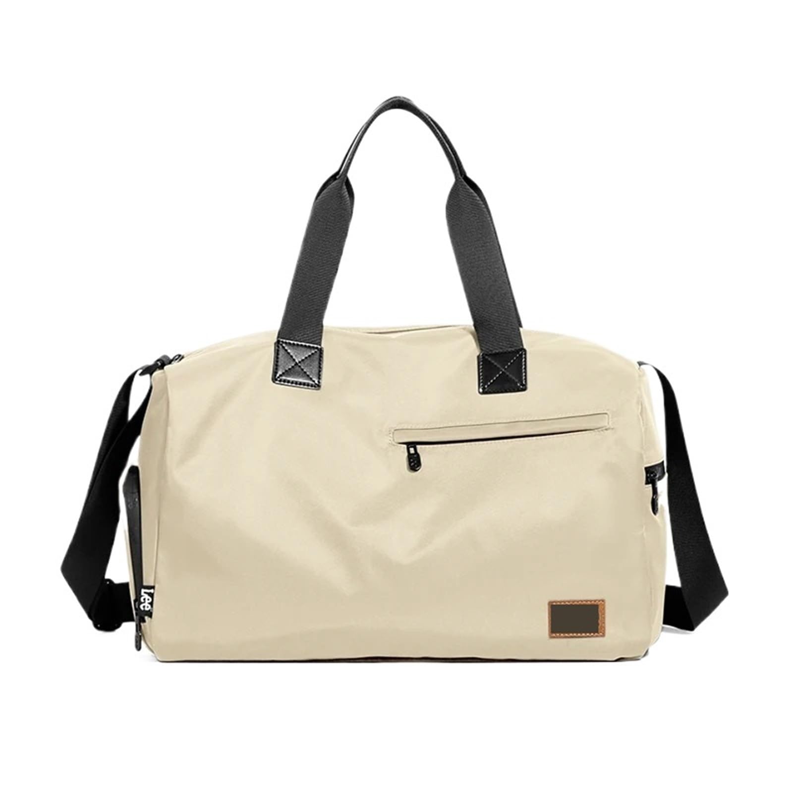 Borsa Sportiva Da Viaggio Borsone da palestra leggero in nylon impermeabile Donna Uomo Tasca for scarpe bagnate e asciutte Borsa viaggio for bagagli a spalla for il fine settimana(White)