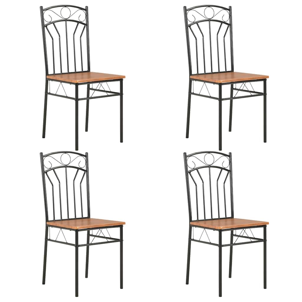 Set di 4 sedie per sala da pranzo, in MDF, acciaio, imbottite, con braccioli, per sala da pranzo, cucina, ristorante e caffè, ergonomiche e salvaspazio