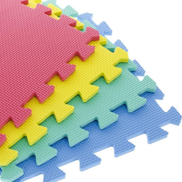 Interlocking Floor Mats - 8-Piece Nontoxic Exercise Mat or Play Mat for Toddlers, Babies or Kids - Foam Padding for Home Gym by Stalwart (Multicolor) image 5 of 6 B0050P218E