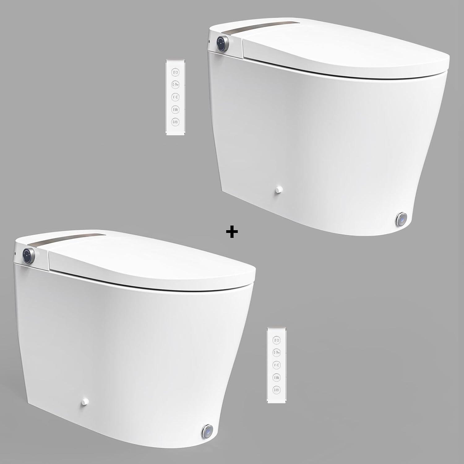 DA80 Smart Bidet Toilet with Water Tank, Assisted Pump, Heated Seat, Auto Flush, Warm Water, Remote and Foot Kick Bundle with YA80 Smart Toilet,Auto Flush,Auto Open/Close Instant Water Heated Seat