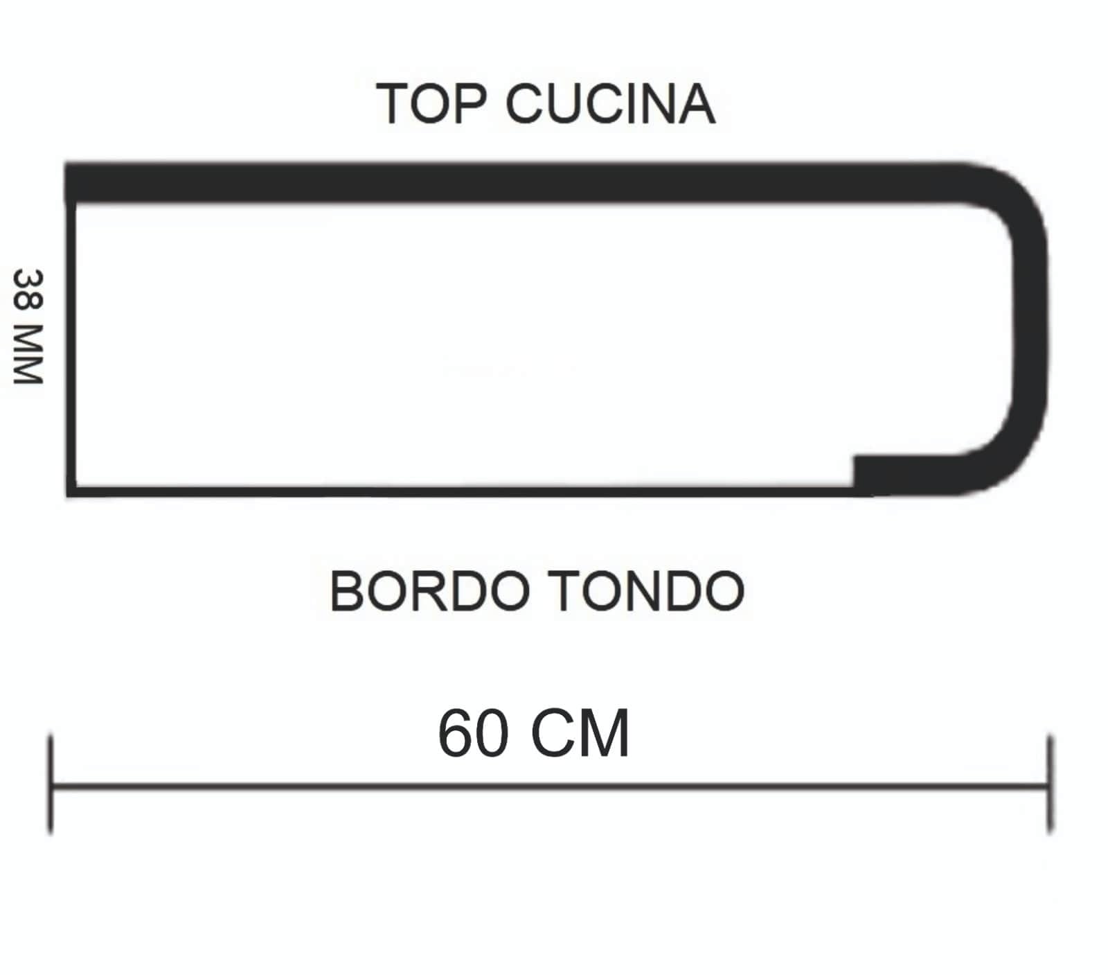 Top Per Cucina Piano Cottura In Laminato Stratificato HPL sp mm 38 x 1500 x 600 - VARI COLORI (paranà rosa, cm 150)