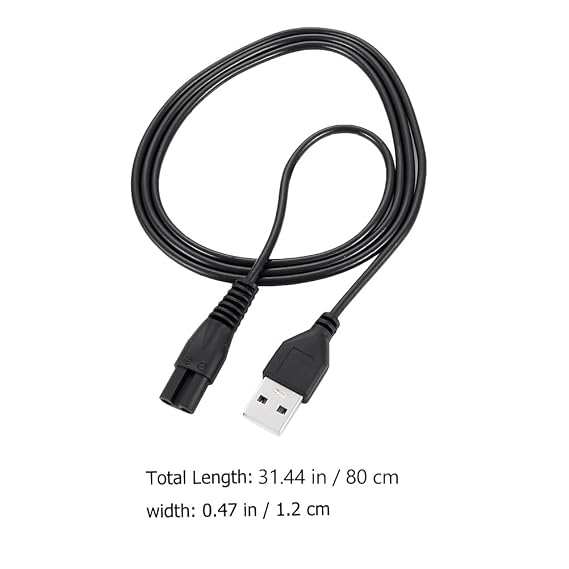 Power Charging Cable for Electric Razor Black Cord Small Electric Razor