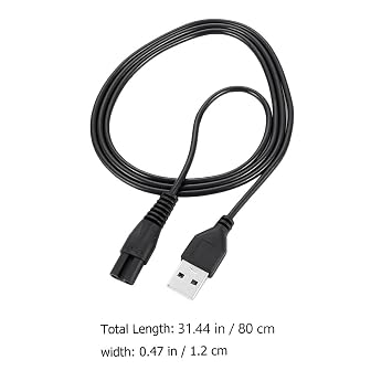 Power Charging Cable for Electric Razor Black Cord Small Electric Razor