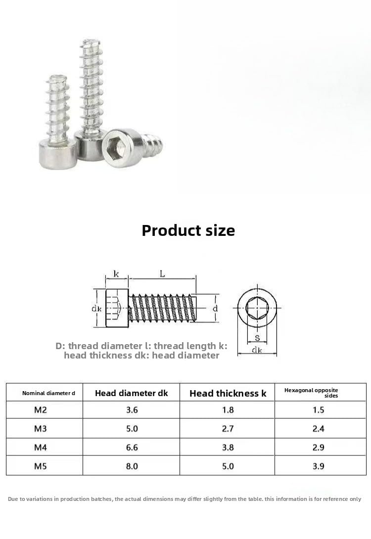 Vis à bois autotaraudeuses à tête hexagonale, acier inoxydable 304 (100,M5 x 10mm)