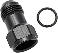 Vista 13 de 2 piezas de aluminio 6AN hembra a 6AN macho, conector adaptador de extensiones AN6 con anillo tórico, negro, longitud total: 1.476 in